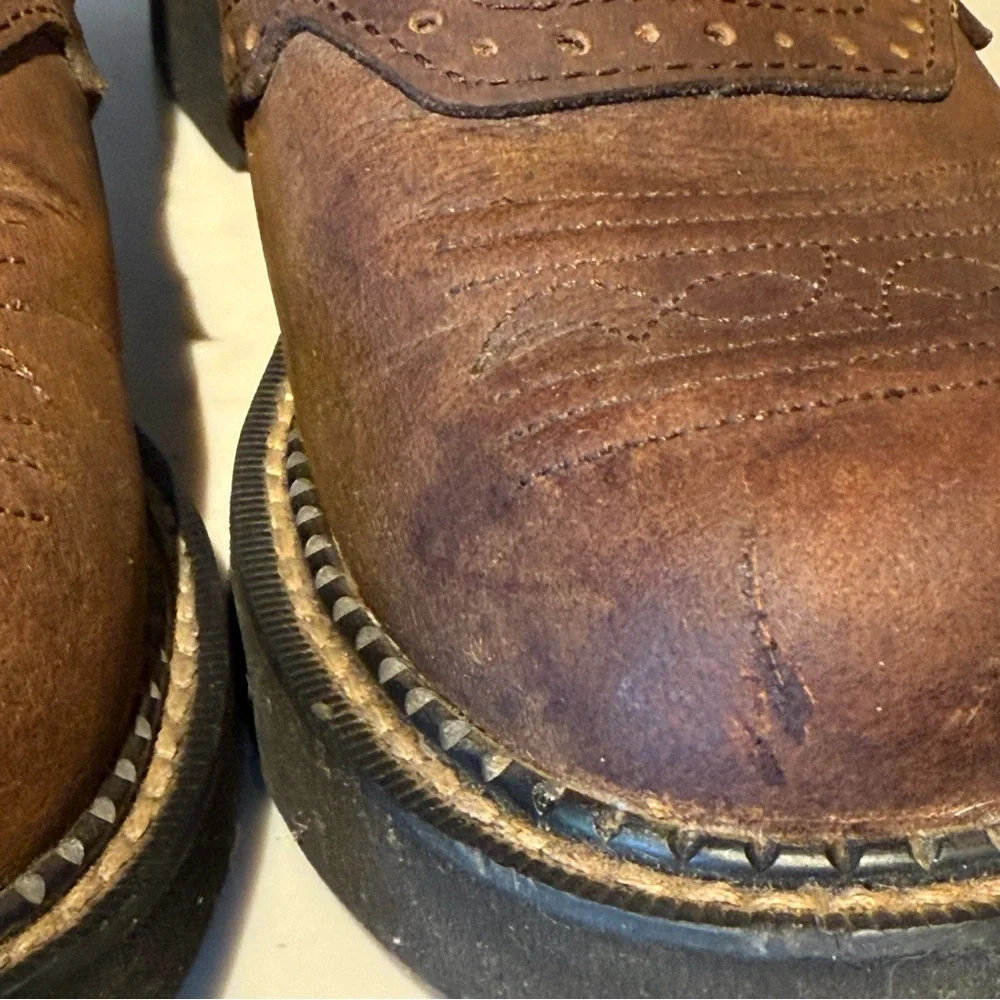 Justin Gypsy Brown Leather Embroidered Pull On Western Boot Size 8.5 B  L9903 - Picture 12 of 12